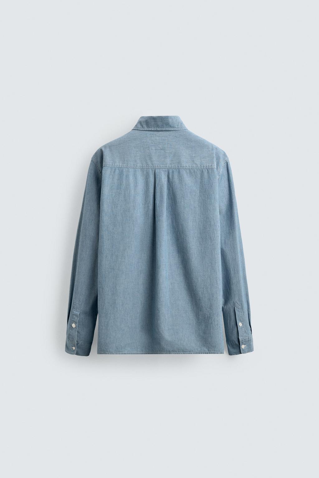 РУБАШКА ИЗ ДЖИНСОВОЙ ТКАНИ CHAMBRAY AARON LEVINE X ZARA