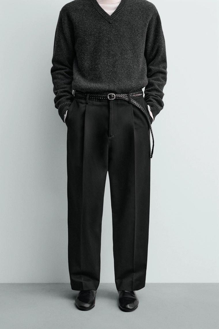БРЮКИ RELAXED FIT СО СКЛАДКАМИ AARON LEVINE X ZARA