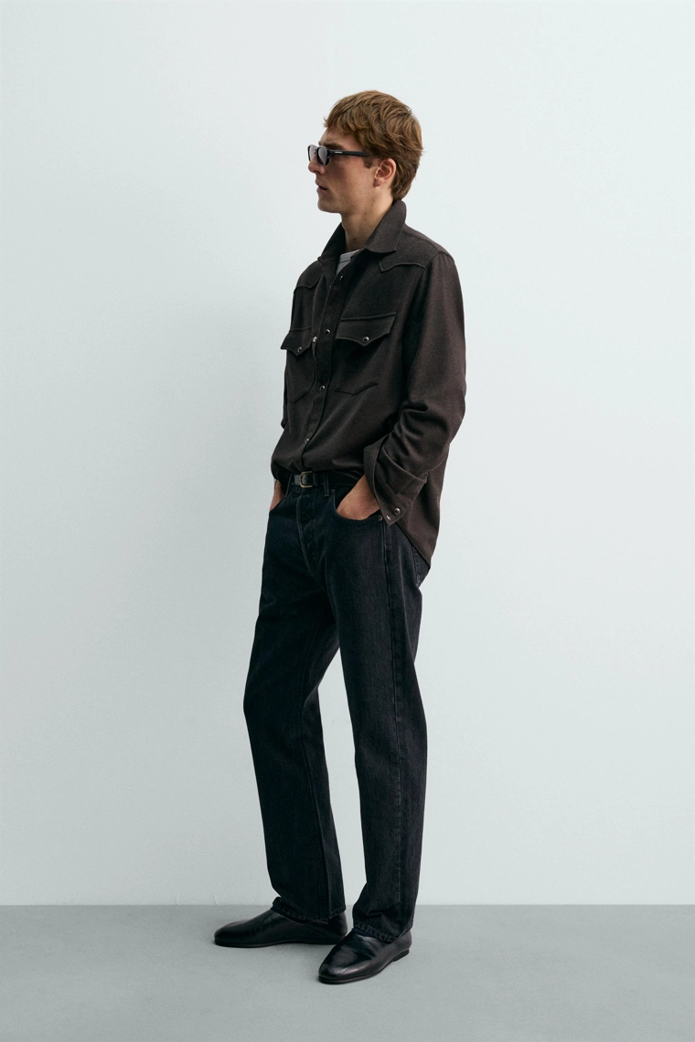 РУБАШКА В СТИЛЕ ВЕСТЕРН ИЗ ШЕРСТИ AARON LEVINE X ZARA