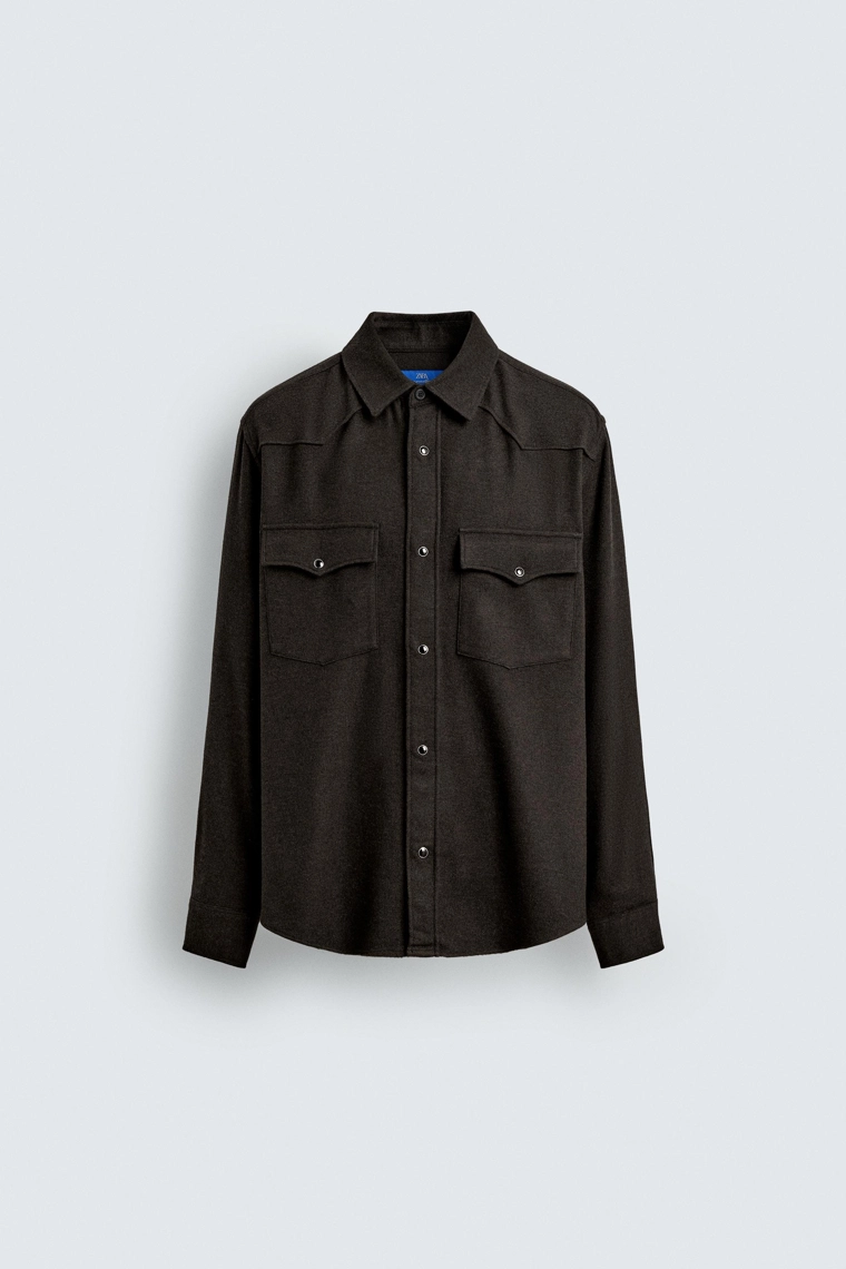 РУБАШКА В СТИЛЕ ВЕСТЕРН ИЗ ШЕРСТИ AARON LEVINE X ZARA