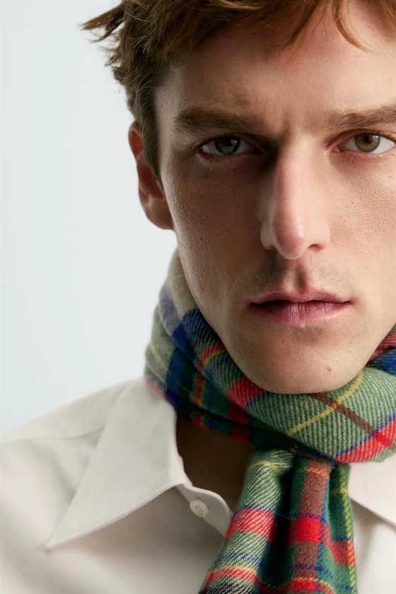 ФУЛЯР В КЛЕТКУ ИЗ ХЛОПКА AARON LEVINE X ZARA