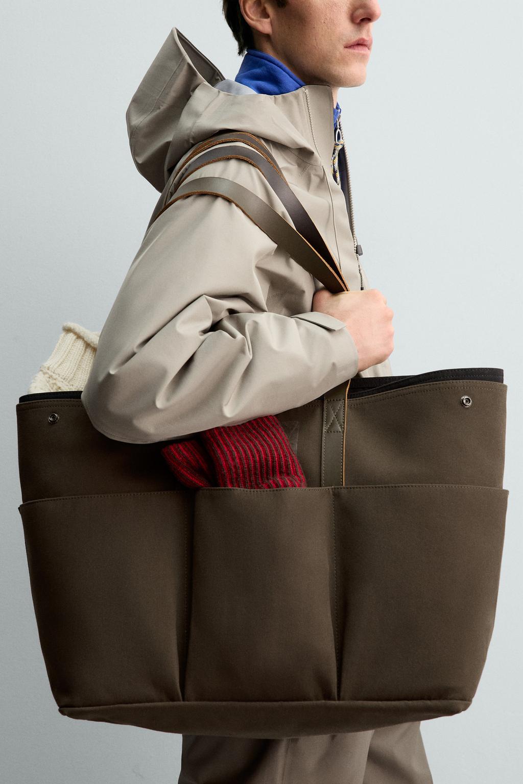 ШОПЕР С КОЖАНЫМИ ДЕТАЛЯМИ AARON LEVINE X ZARA