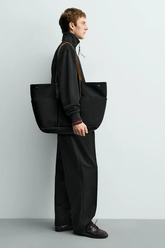 ШОПЕР С КОЖАНЫМИ ДЕТАЛЯМИ AARON LEVINE X ZARA