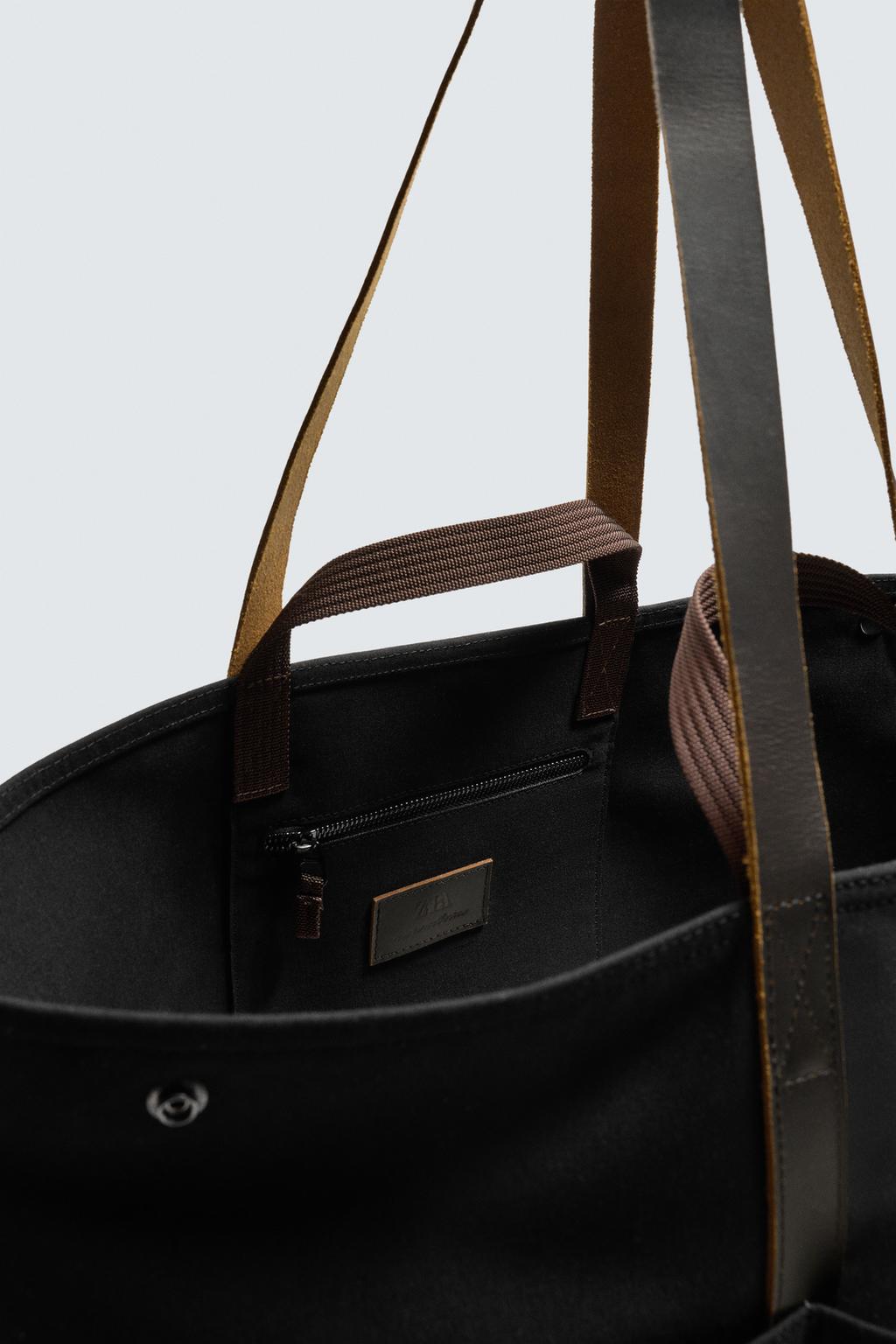 ШОПЕР С КОЖАНЫМИ ДЕТАЛЯМИ AARON LEVINE X ZARA