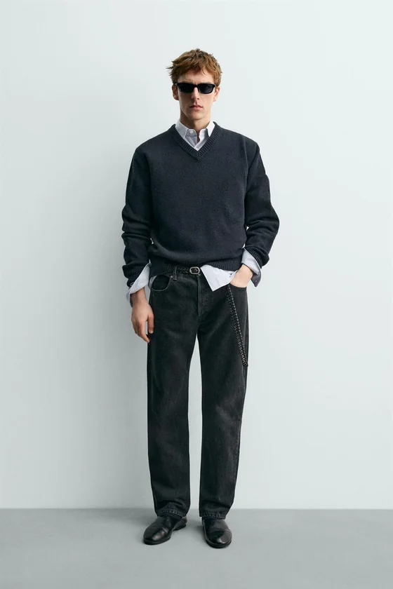 ШЕРСТЯНОЙ СВИТЕР С V-ОБРАЗНЫМ ВЫРЕЗОМ AARON LEVINE X ZARA