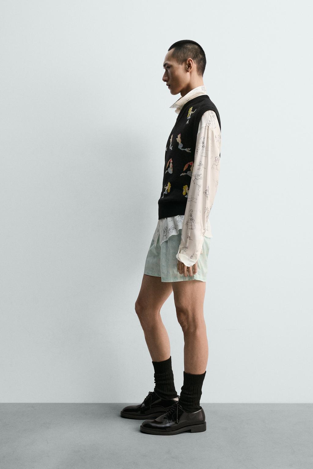 ТРИКОТАЖНЫЙ ЖИЛЕТ С РУСАЛКАМИ ПИТЕРА ПЭНА HARRY LAMBERT FOR ZARA X DISNEY