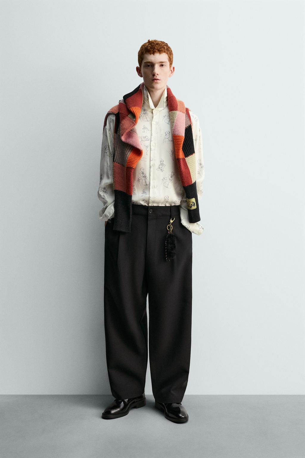 РУБАШКА ИЗ ШЕЛКА И ВИСКОЗЫ С ПЕРСОНАЖАМИ ПИТЕРА ПЭНА — HARRY LAMBERT FOR ZARA