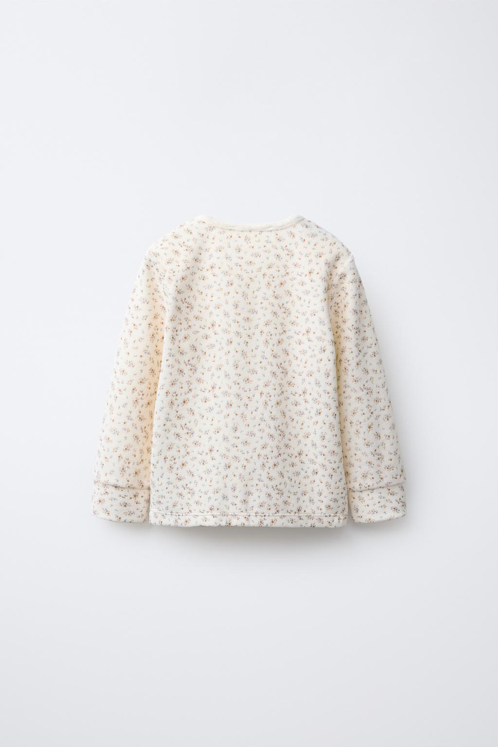 Пижама вельветовая с цветочным узором, 1 1/2-6 лет