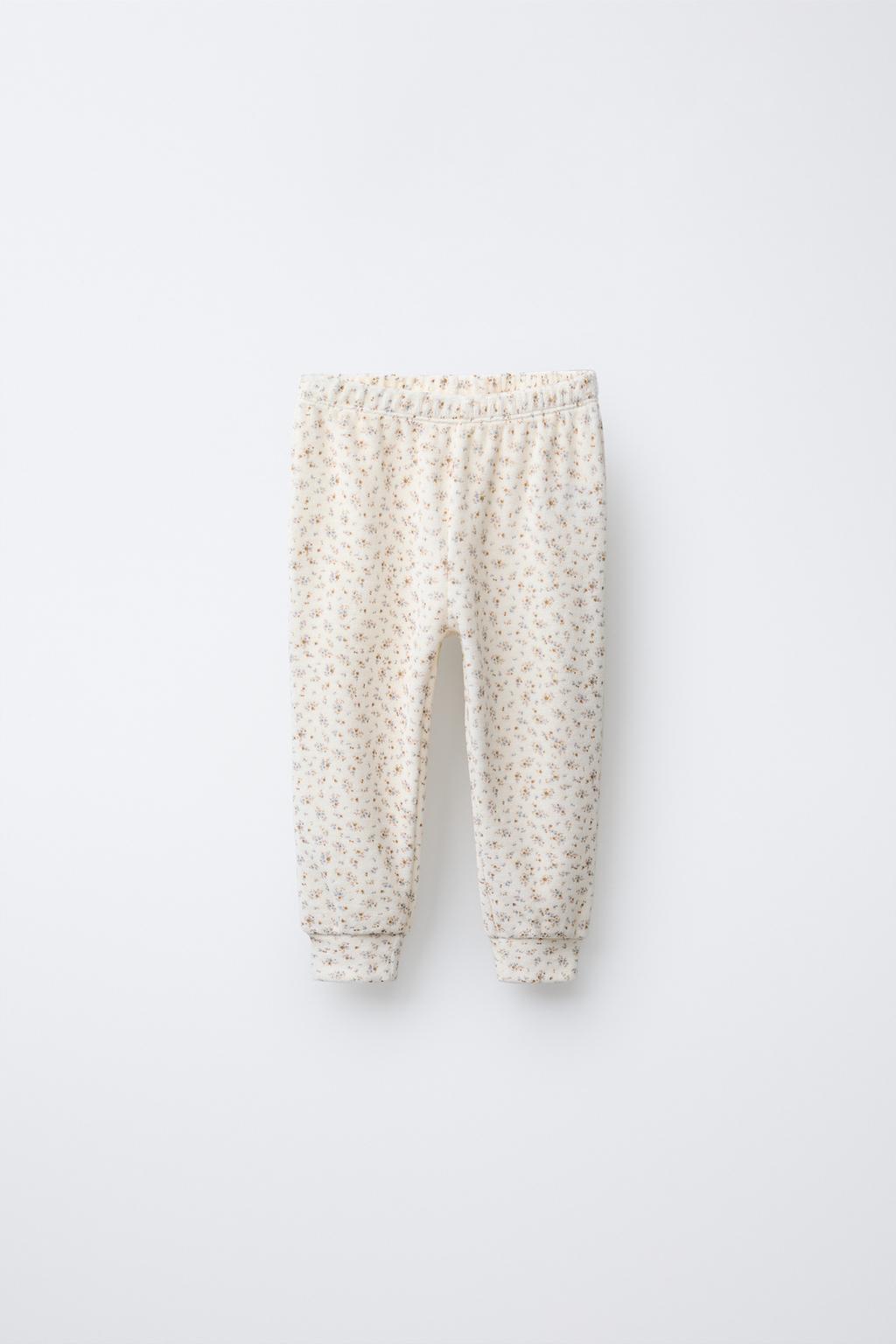 Пижама вельветовая с цветочным узором, 1 1/2-6 лет