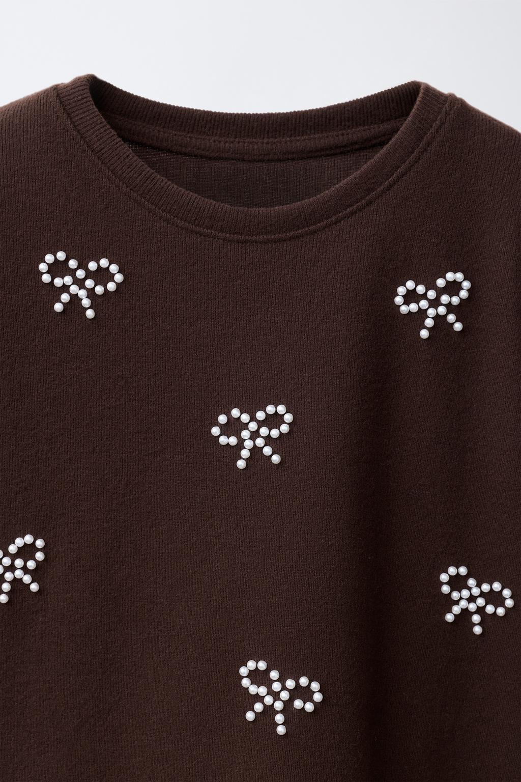 ЛОНГСЛИВ SOFT TOUCH С БАНТОМ И БУСИНАМИ