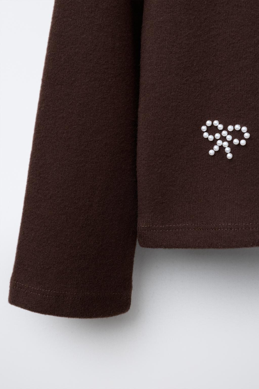 ЛОНГСЛИВ SOFT TOUCH С БАНТОМ И БУСИНАМИ