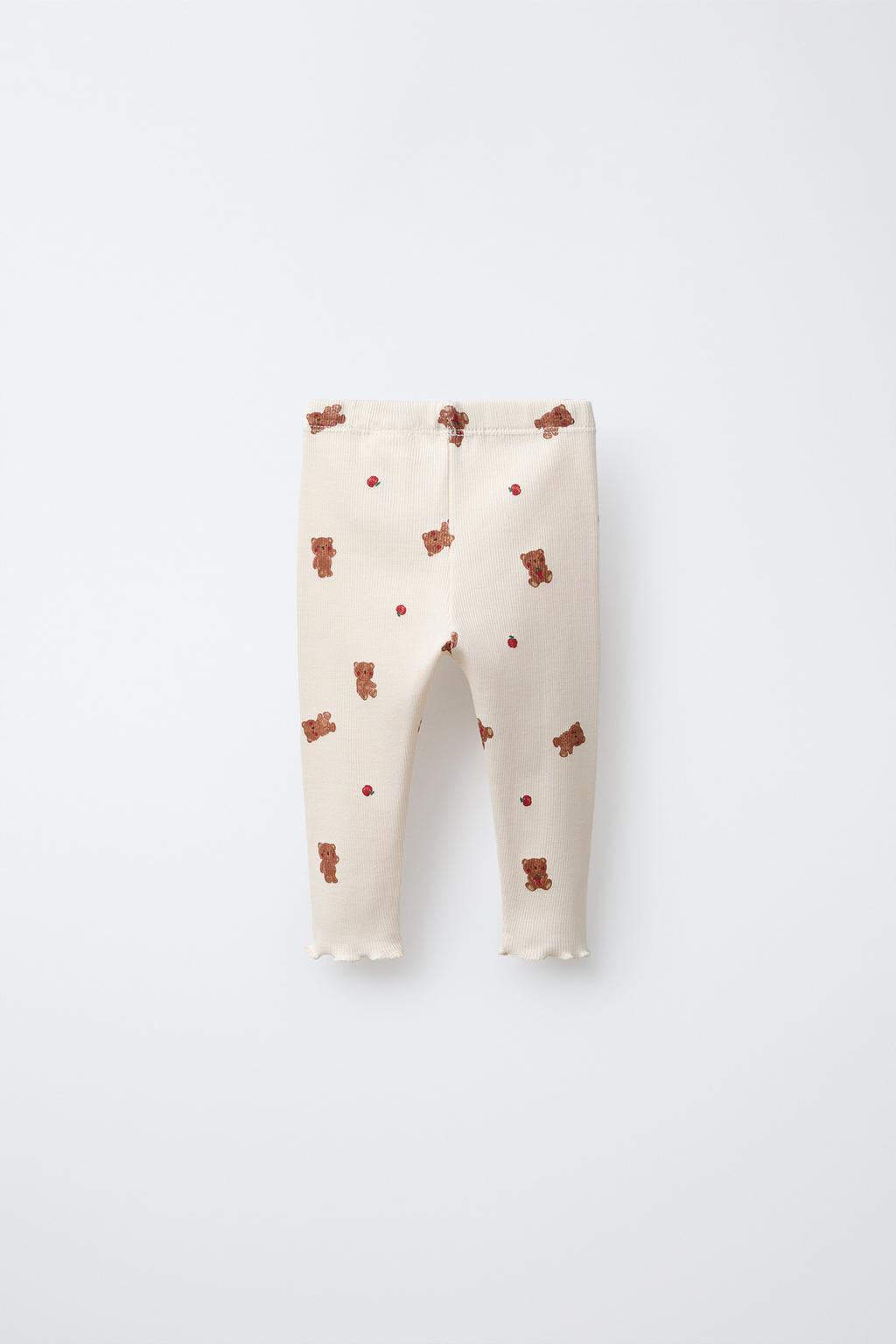 ЛЕГИНСЫ В РУБЧИК С ПРИНТОМ «МЕДВЕЖАТА»