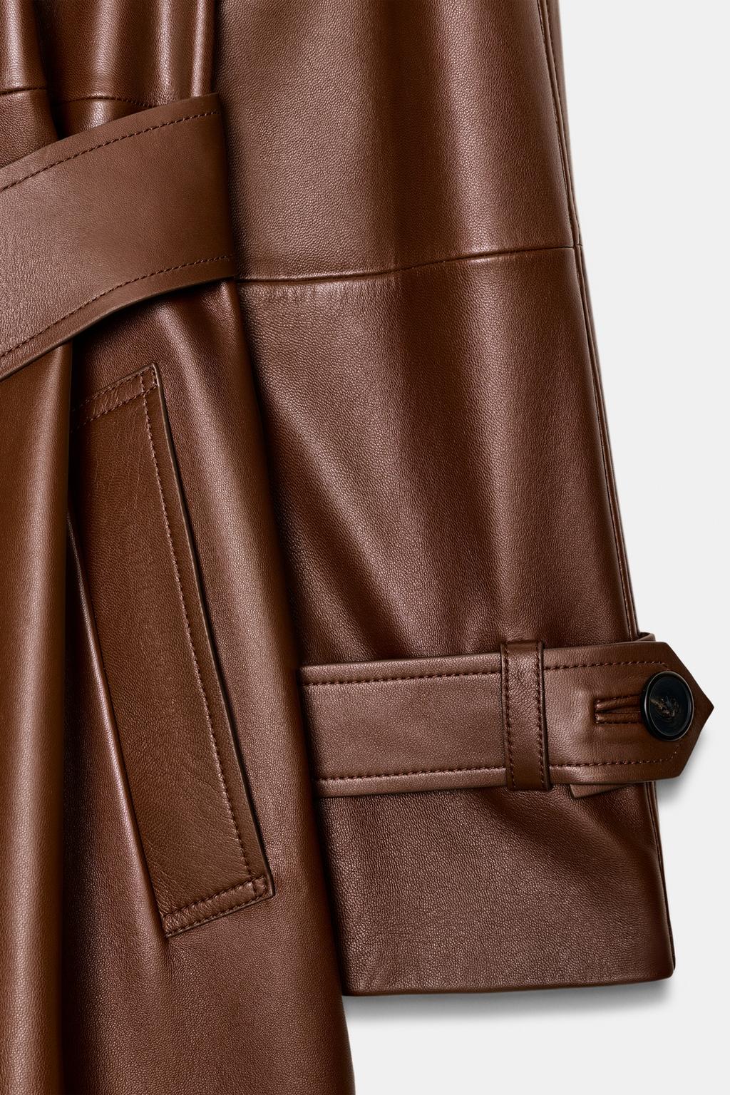 ДЛИННЫЙ ТРЕНЧ ИЗ 100% КОЖИ — ZW COLLECTION LIMITED EDITION