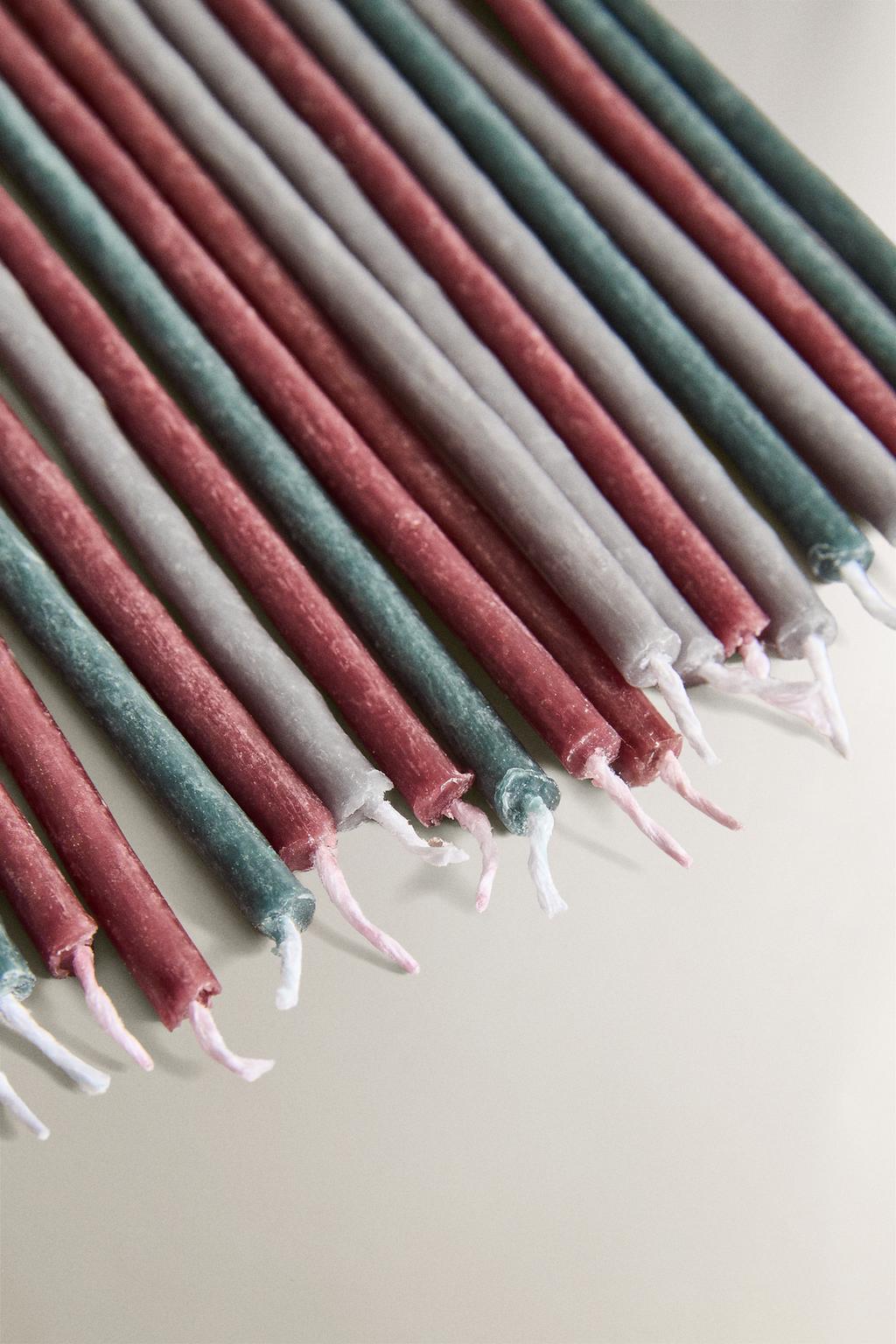 Набор из 20 длинных ароматизированных свечей с базиликовым ароматом