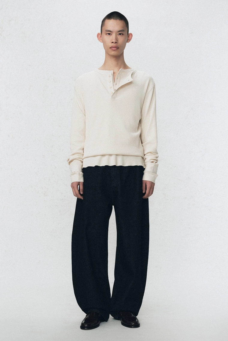 Футболка с гольфом в рубчик soshiotsuki x zara