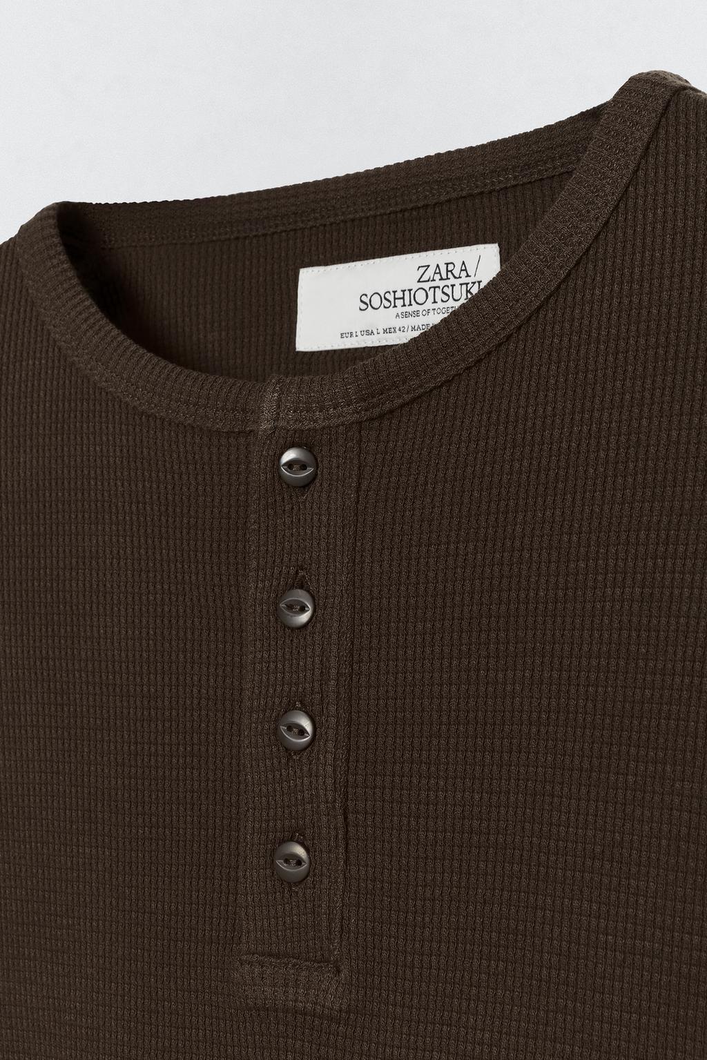 Мужская футболка с длинными рукавами и гофре от soshiotsuki x zara