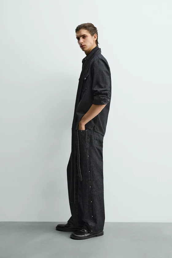 ДЖИНСЫ STRAIGHT FIT С ЗАКЛЕПКАМИ