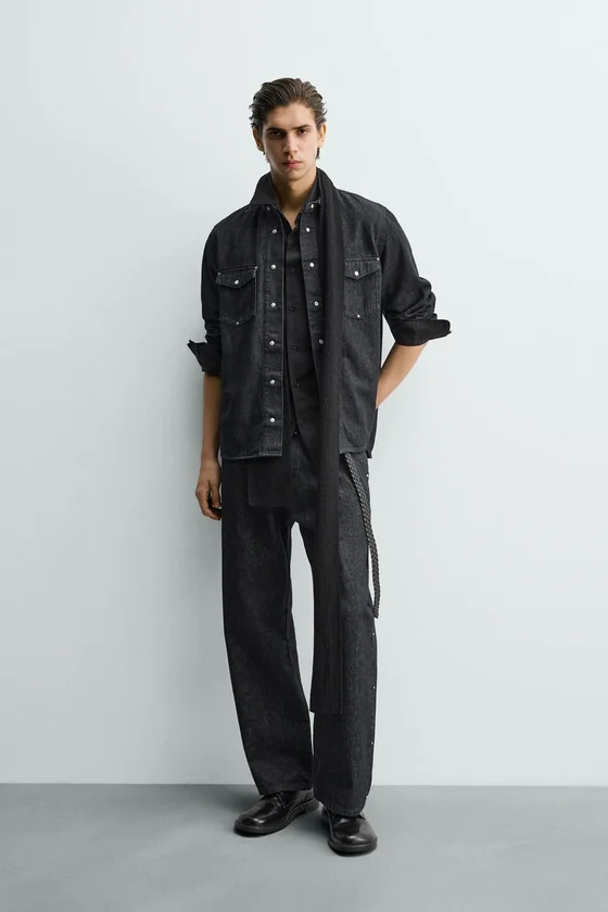 ДЖИНСЫ STRAIGHT FIT С ЗАКЛЕПКАМИ