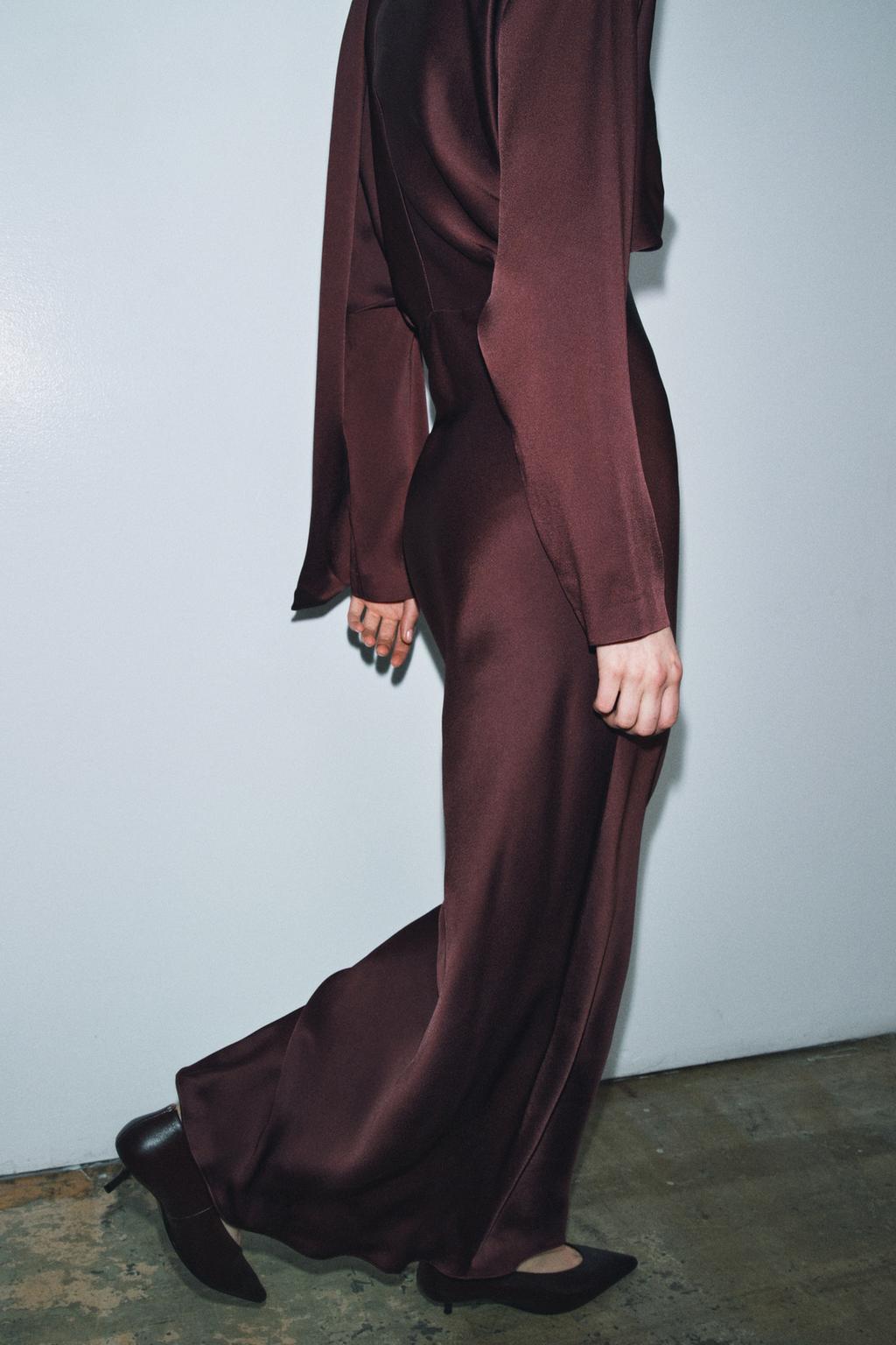 АТЛАСНОЕ ПЛАТЬЕ С ШАРФОМ — ZW COLLECTION LIMITED EDITION