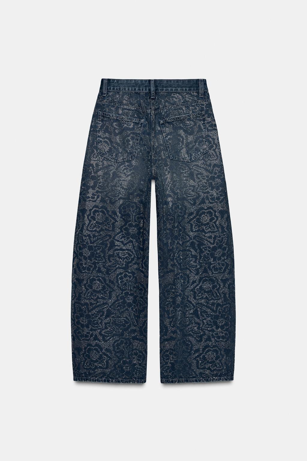 ДЖИНСЫ TRF BAGGY СО СТРАЗАМИ