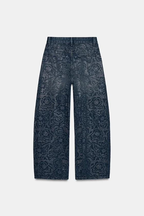 ДЖИНСЫ TRF BAGGY СО СТРАЗАМИ