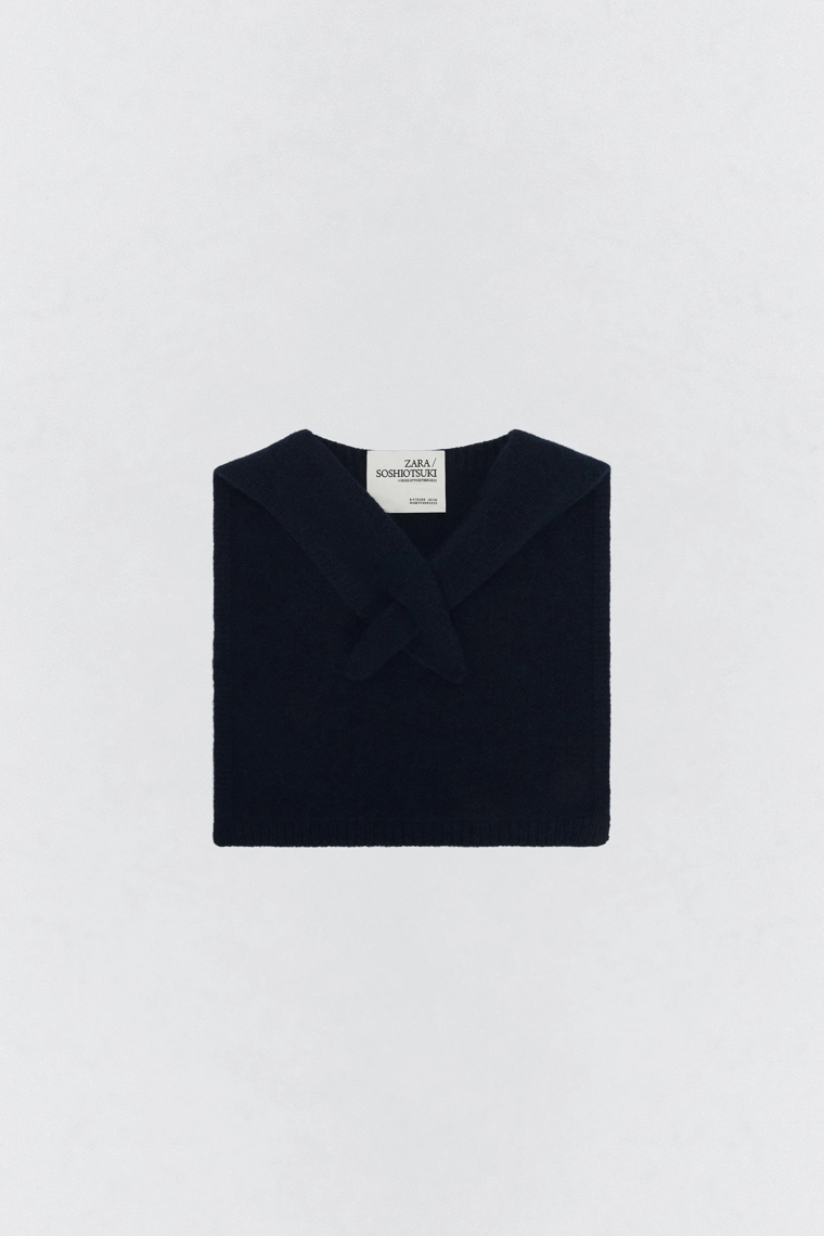 Вязанный капюшон из 100% шерсти soshiotsuki x zara