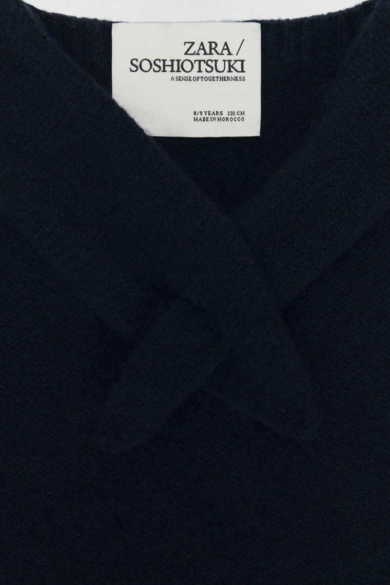 Вязанный капюшон из 100% шерсти soshiotsuki x zara