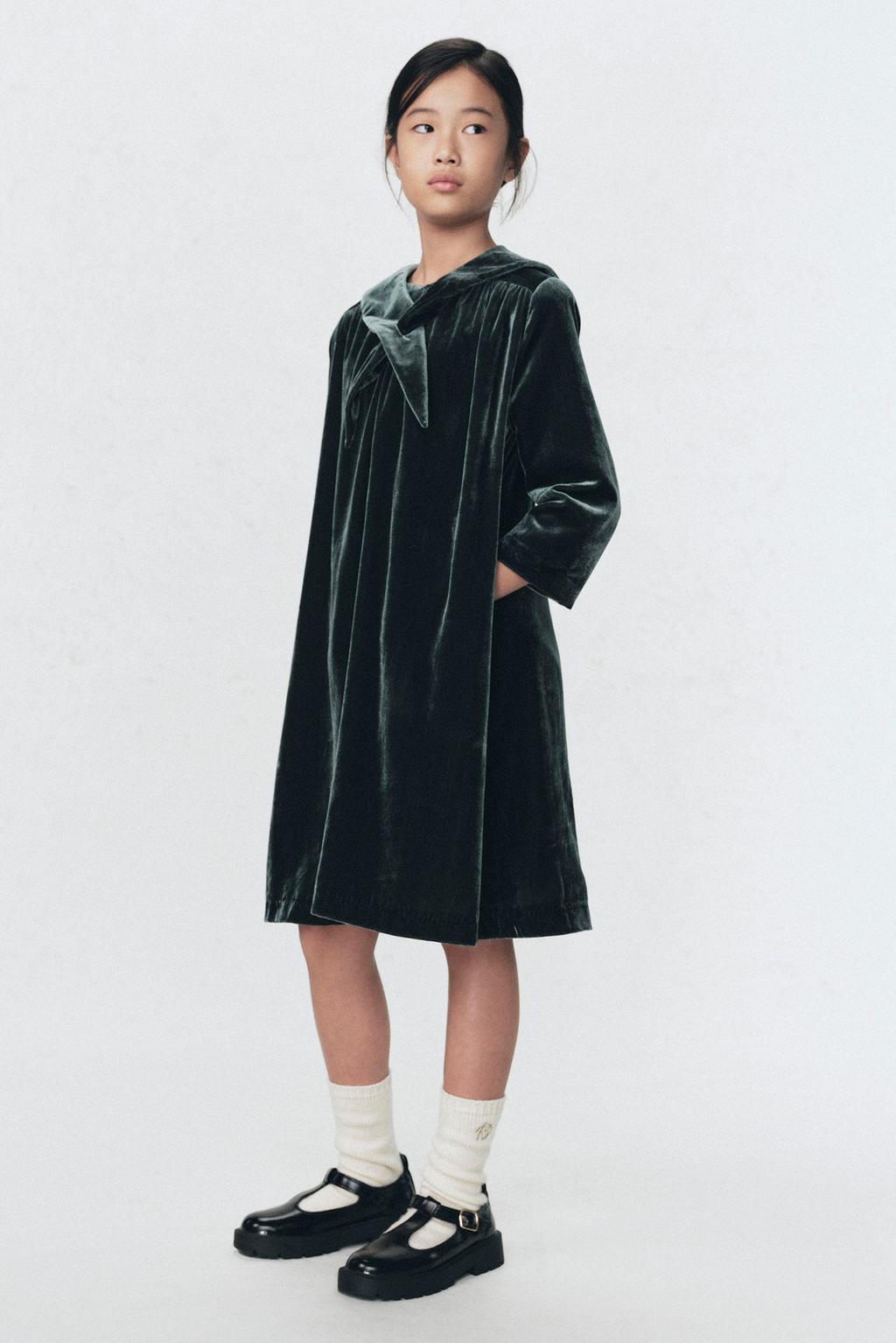 Бархатное платье с съемным шарфом soshiotsuki x zara