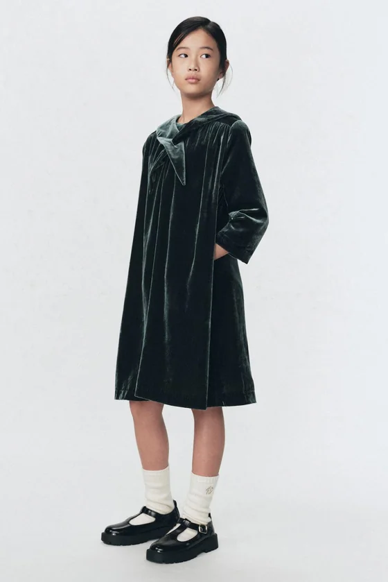 Бархатное платье с съемным шарфом soshiotsuki x zara