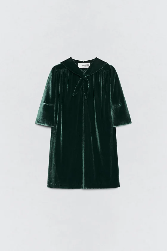 Бархатное платье с съемным шарфом soshiotsuki x zara