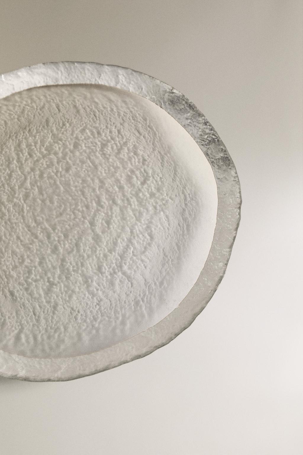 Стеклянный подставной блюдце с золотым краем