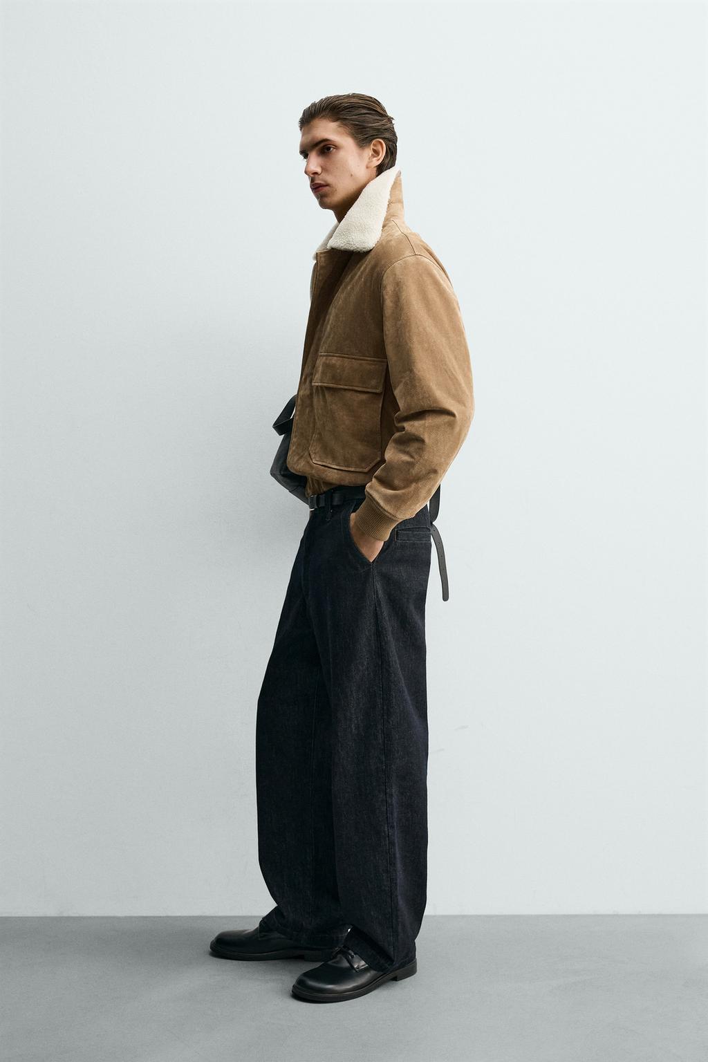 Куртка из кожи и замши с искусственным мехом