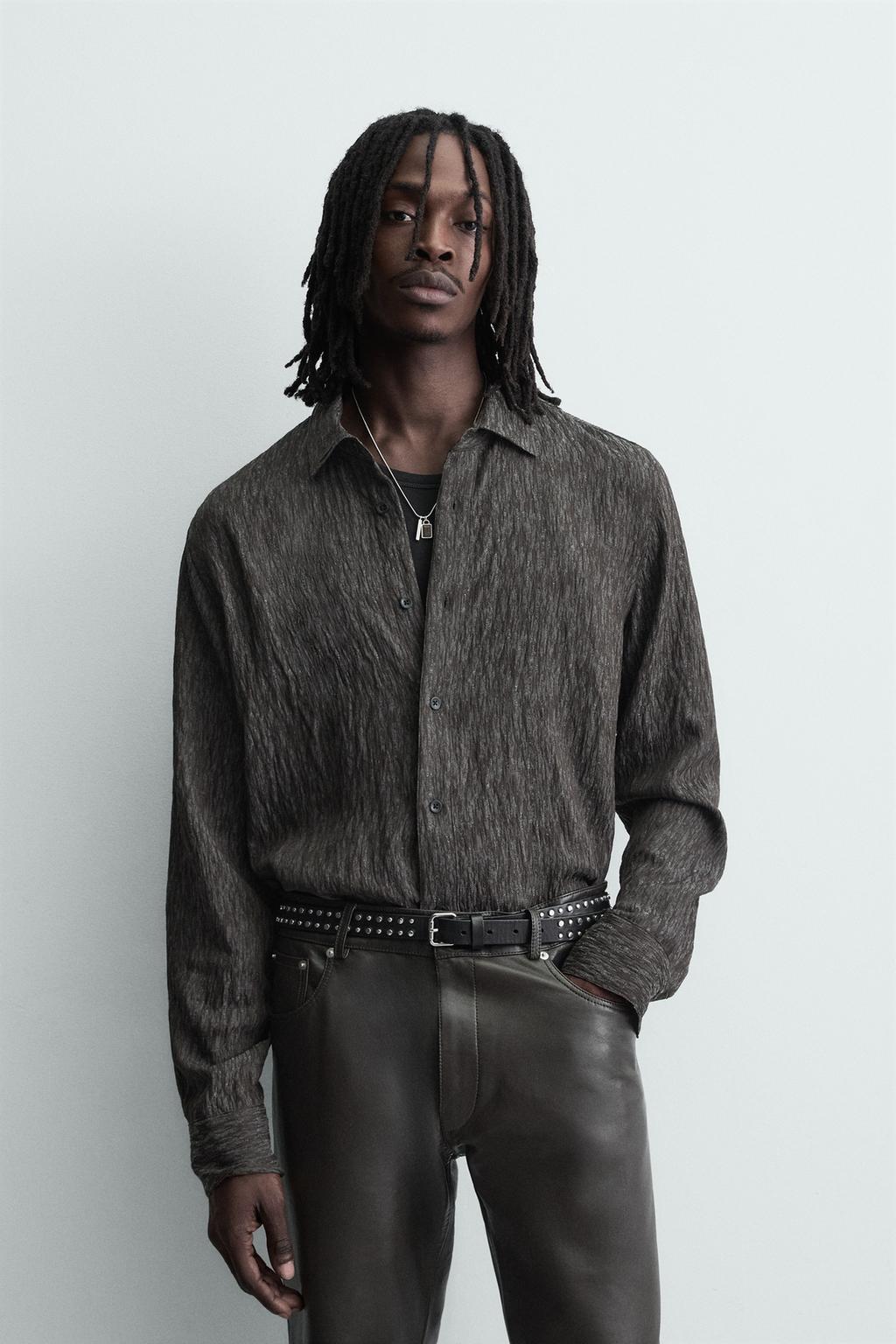 РУБАШКА СТРУЯЩЕГОСЯ ПОКРОЯ JACQUARD