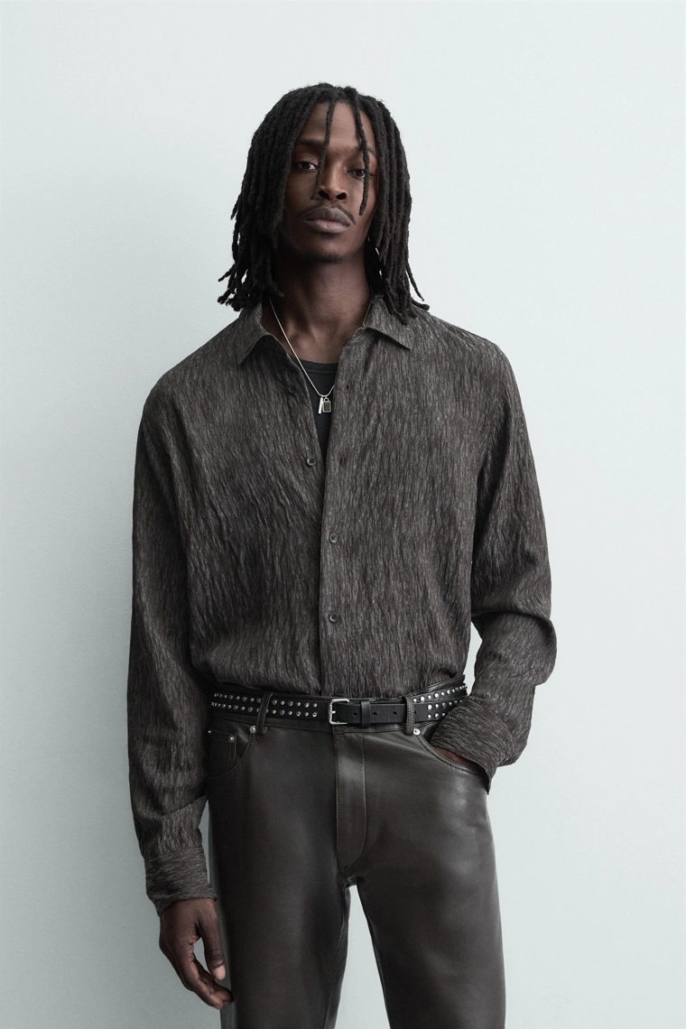 РУБАШКА СТРУЯЩЕГОСЯ ПОКРОЯ JACQUARD