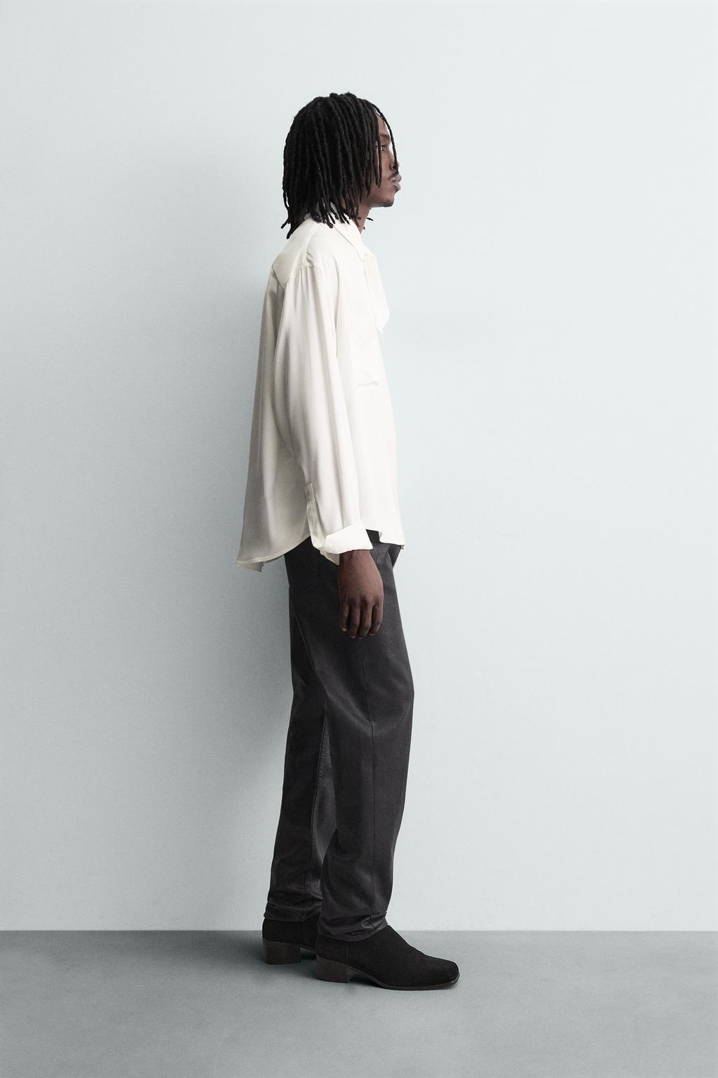 РУБАШКА С БАНДАНОЙ СТРУЯЩЕГОСЯ ПОКРОЯ