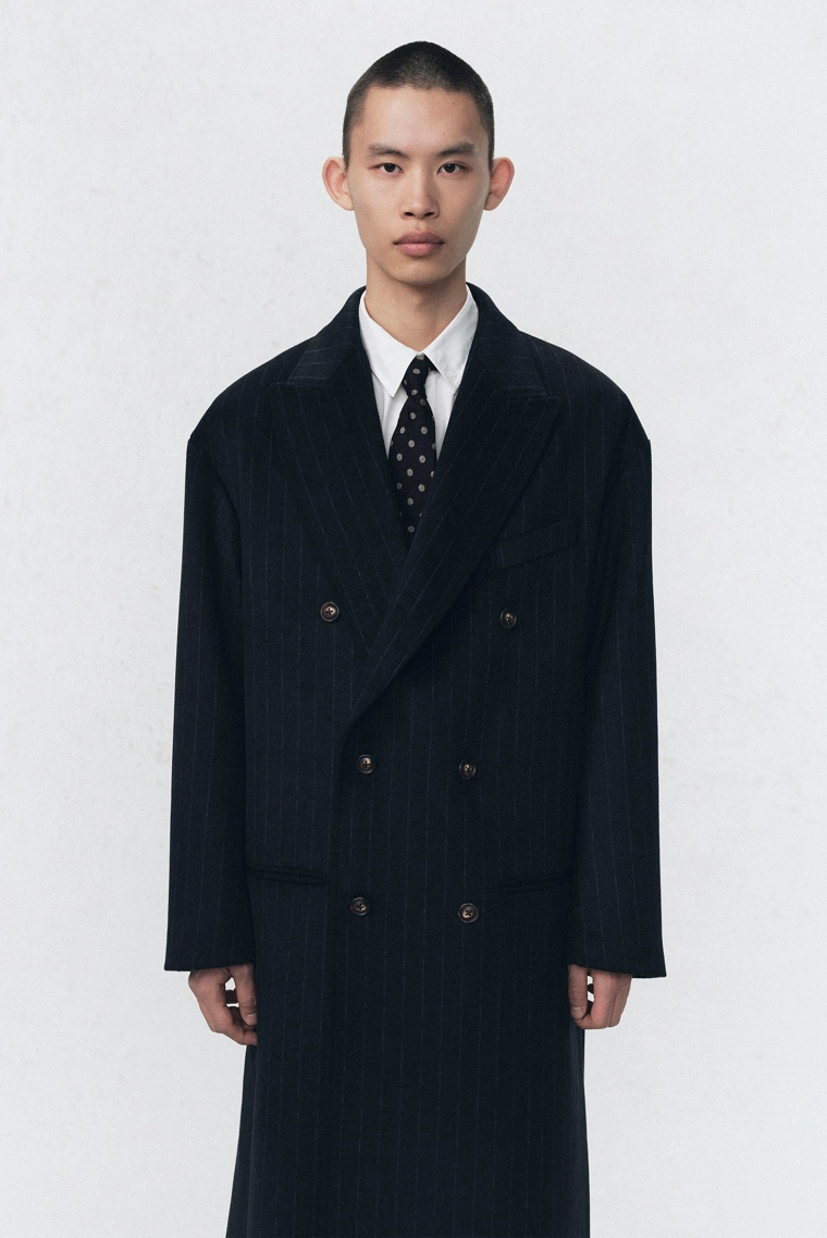 Пальто с крупной полоской в стиле oversize от soshiotsuki x zara