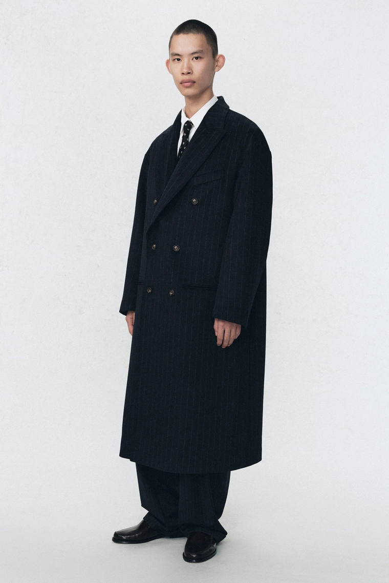Пальто с крупной полоской в стиле oversize от soshiotsuki x zara