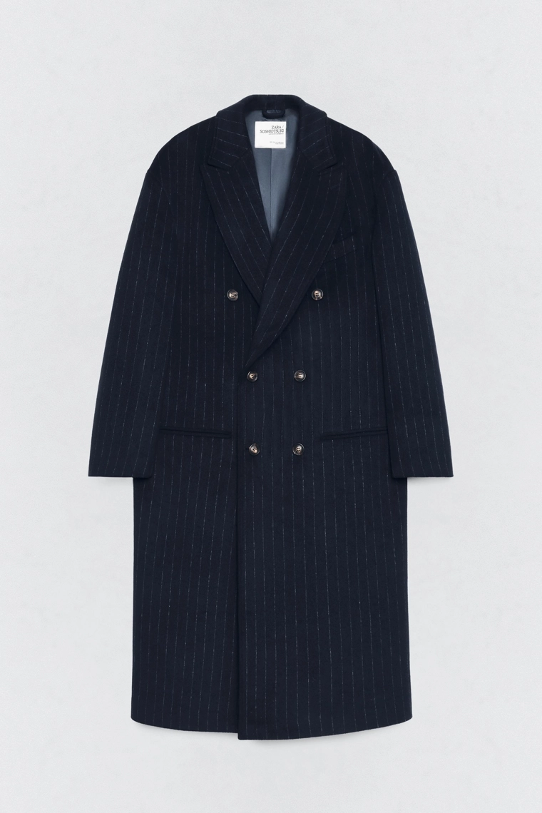 Пальто с крупной полоской в стиле oversize от soshiotsuki x zara