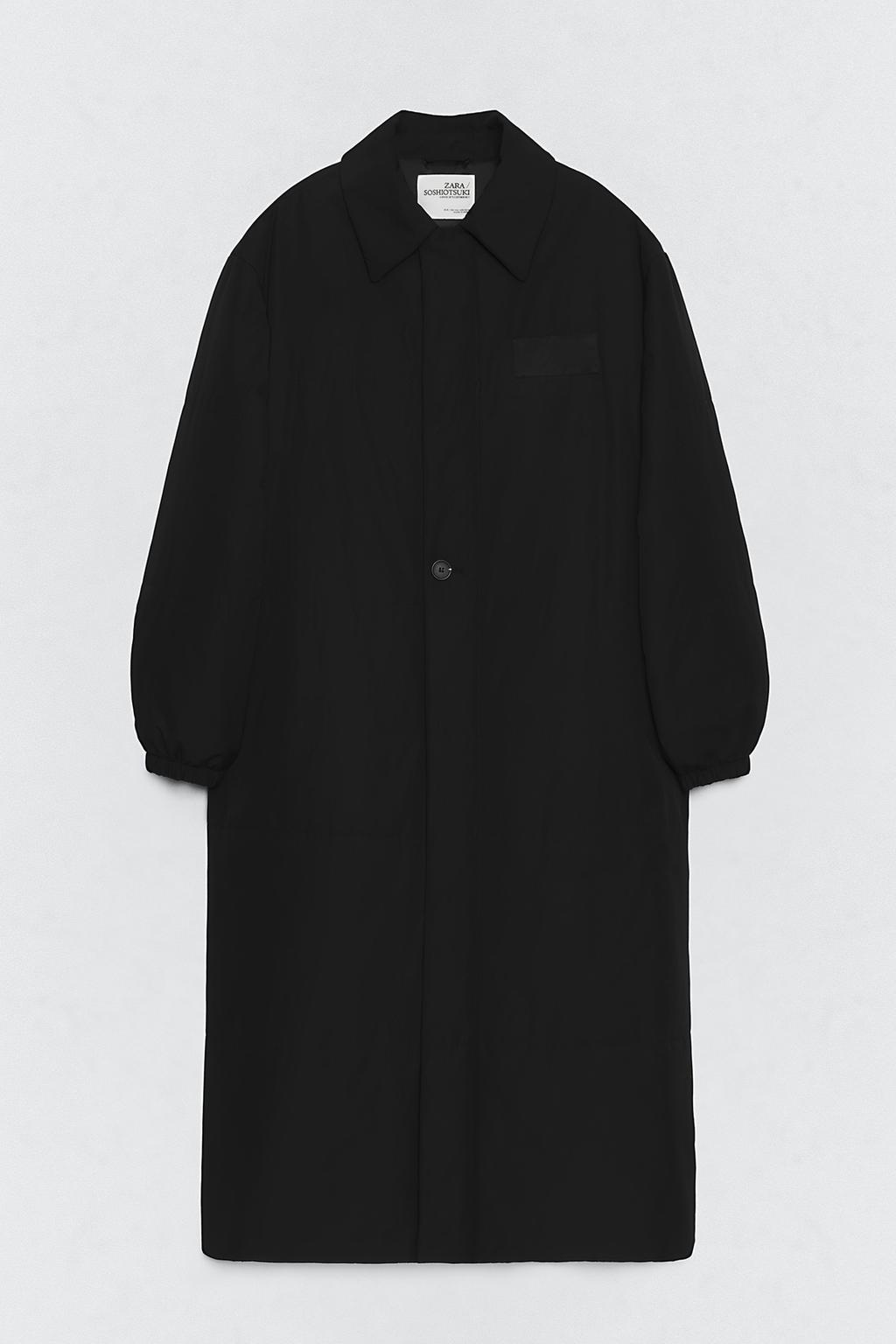 Оверсайз пальто из технического стёганого материала soshiotsuki x zara