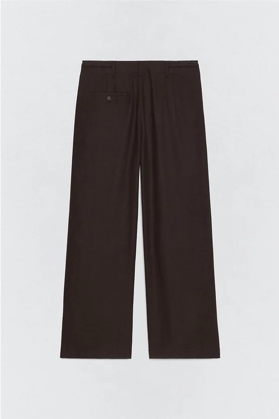 Плиссированные брюки костюма из фланели soshiotsuki x zara