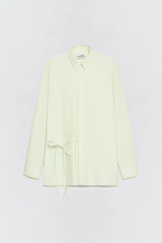 Рубашка с бантом из поплина soshiotsuki x zara