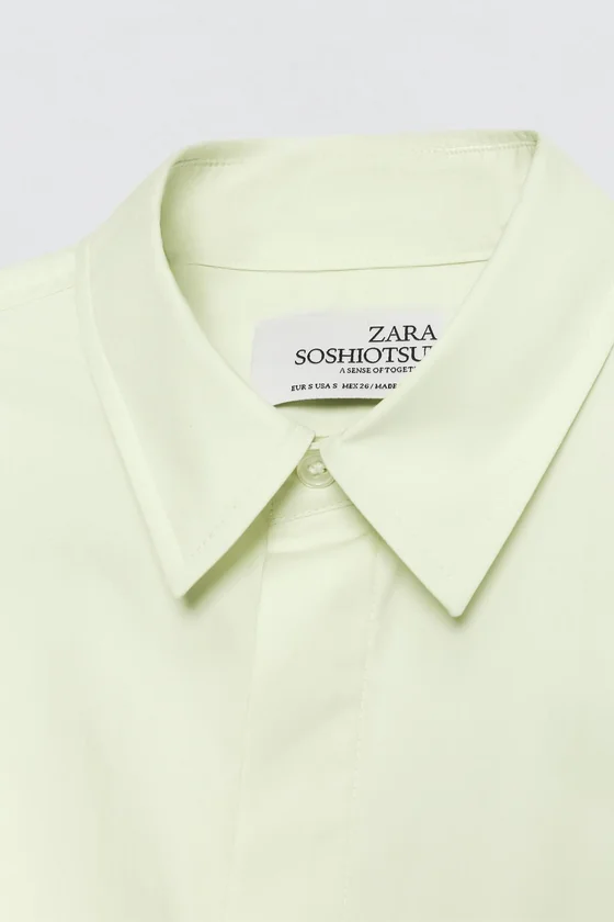 Рубашка с бантом из поплина soshiotsuki x zara