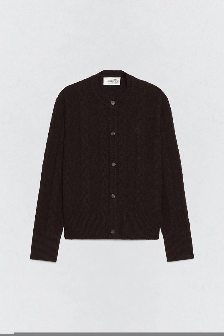 Кардиган из вязаной шерсти soshiotsuki x zara