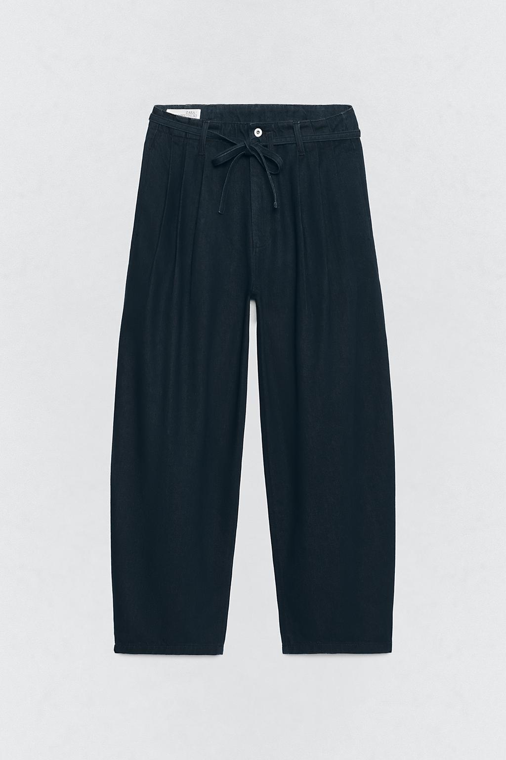 Джинсы с широкими штанинами и складками soshiotsuki x zara