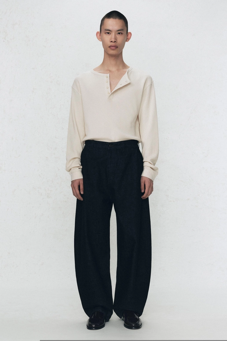 Джинсы с широкими штанинами и складками soshiotsuki x zara