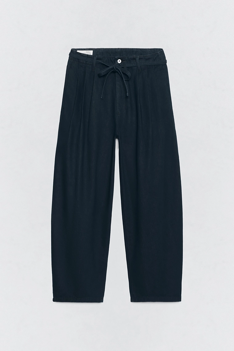 Джинсы с широкими штанинами и складками soshiotsuki x zara