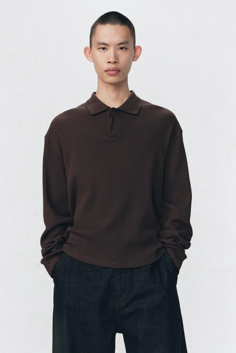 Поло с текстурным вязаным узором soshiotsuki x zara