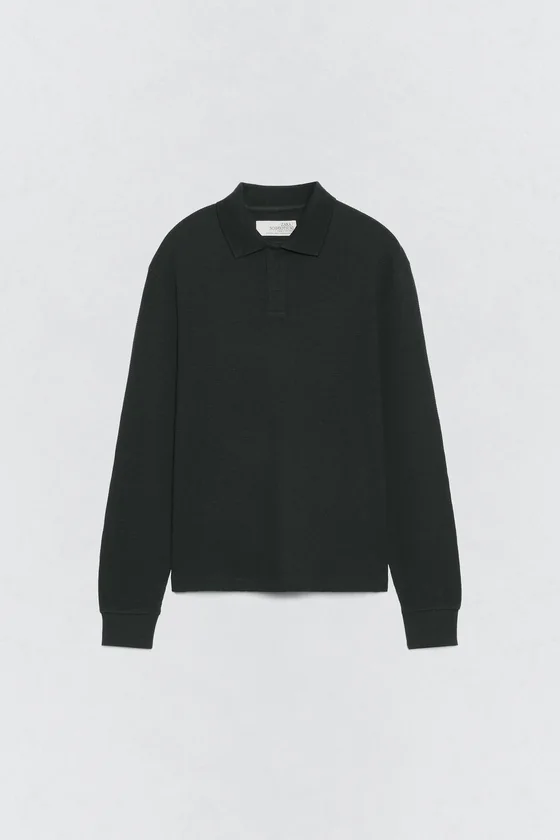 Поло с текстурой вафельного вязания soshiotsuki x zara