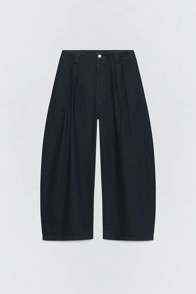 Джинсы широкие со складками soshiotsuki x zara