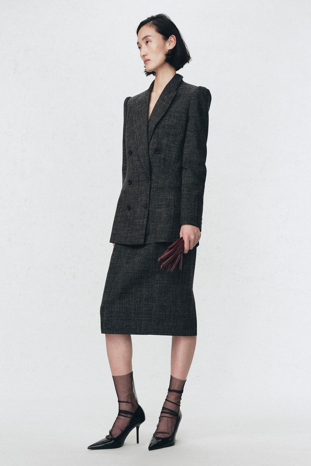 Двубортный пиджак из шерсти soshiotsuki x zara